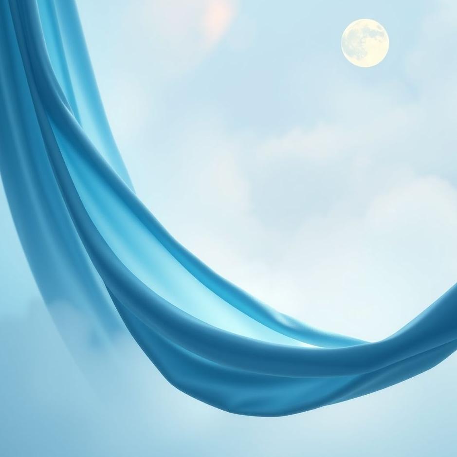 Dream : Blue satin curtain in a dream