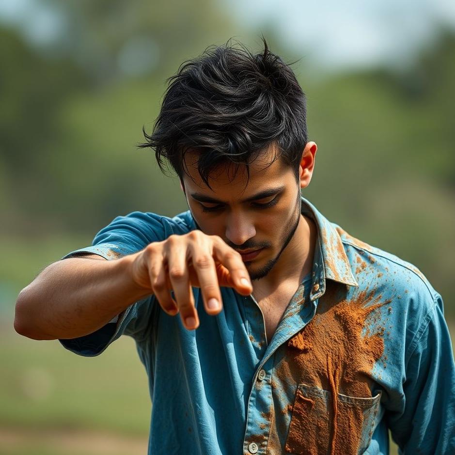 Dream : Blue shirt getting dirty in a dream