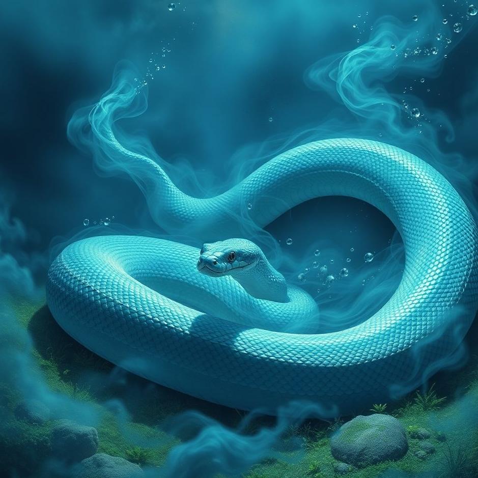 Dream : Blue snake chasing in a dream