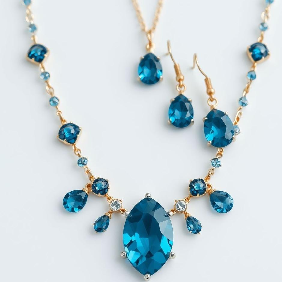 Dream : Blue stone necklace and earrings in a dream