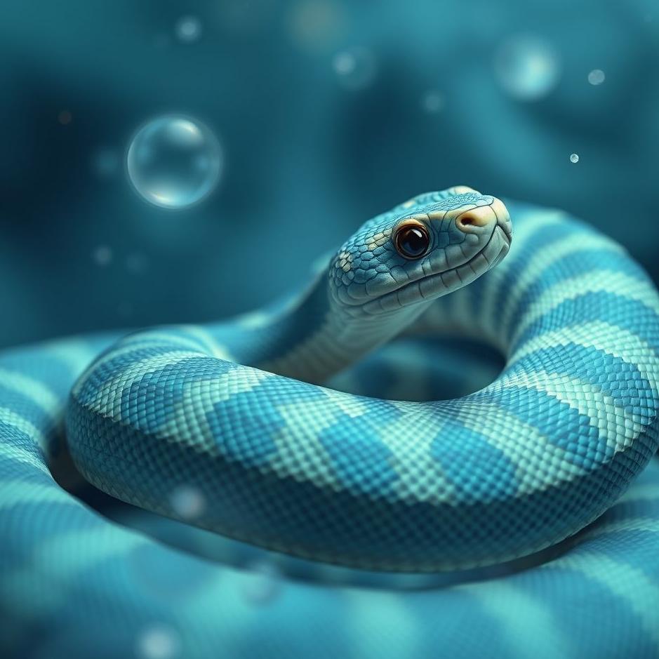 Dream : Blue-striped snake in a dream