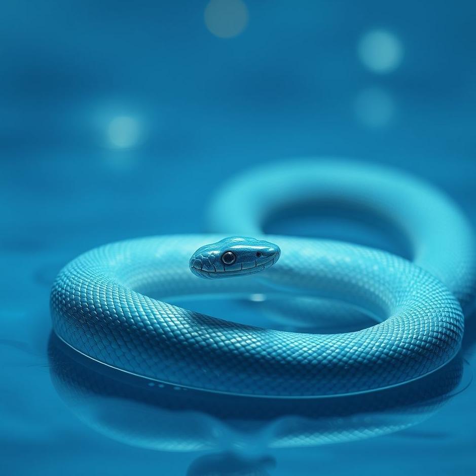 Dream : Blue thin snake in a dream