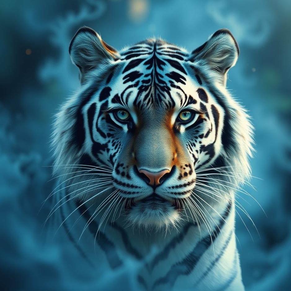 Dream : Blue tiger in a dream