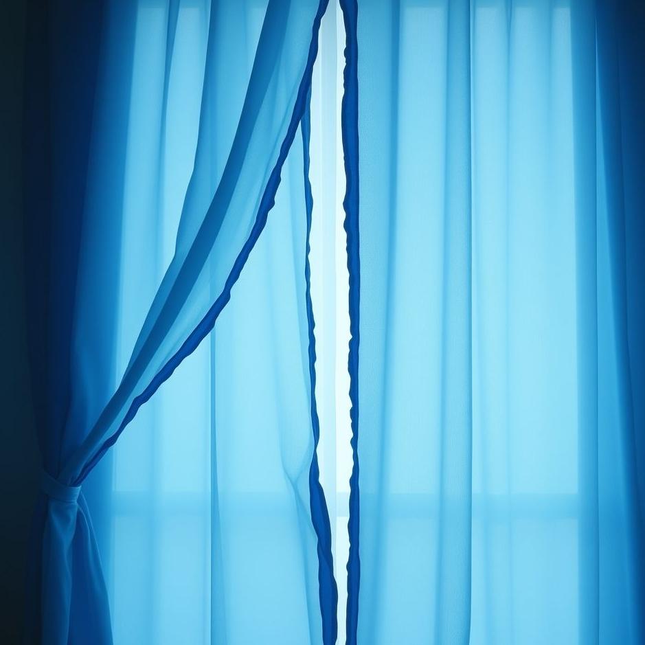 Dream : Blue torn curtain in a dream