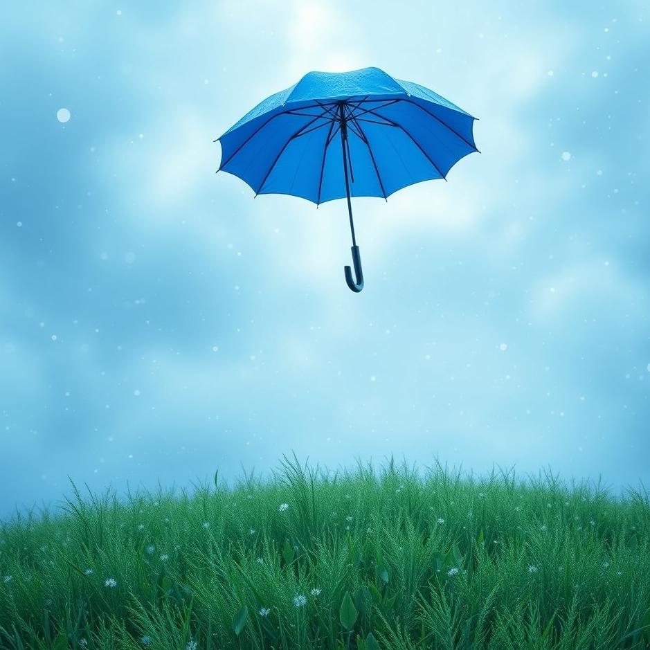 Dream : Blue umbrella in a dream