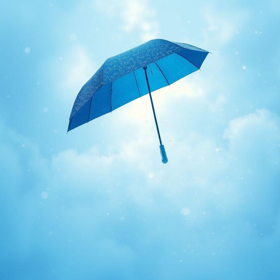 Dream : Blue umbrella open in a dream