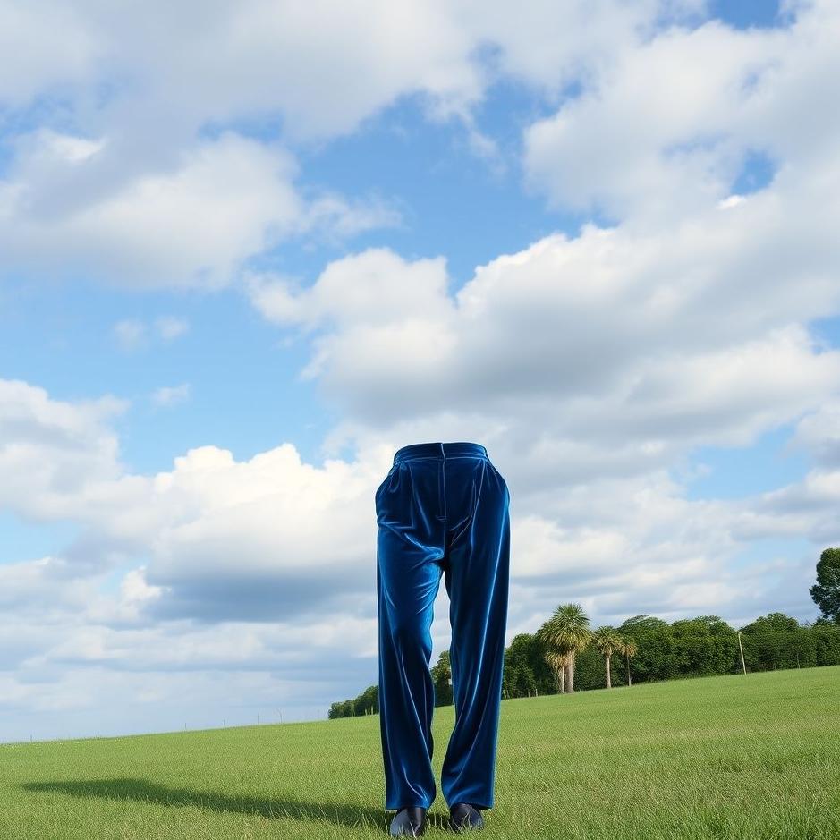 Dream : Blue velvet trousers in a dream