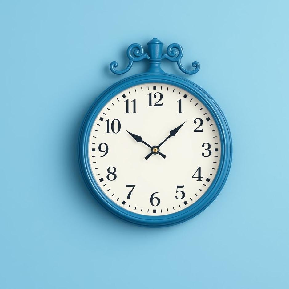 Dream : Blue wall clock in a dream