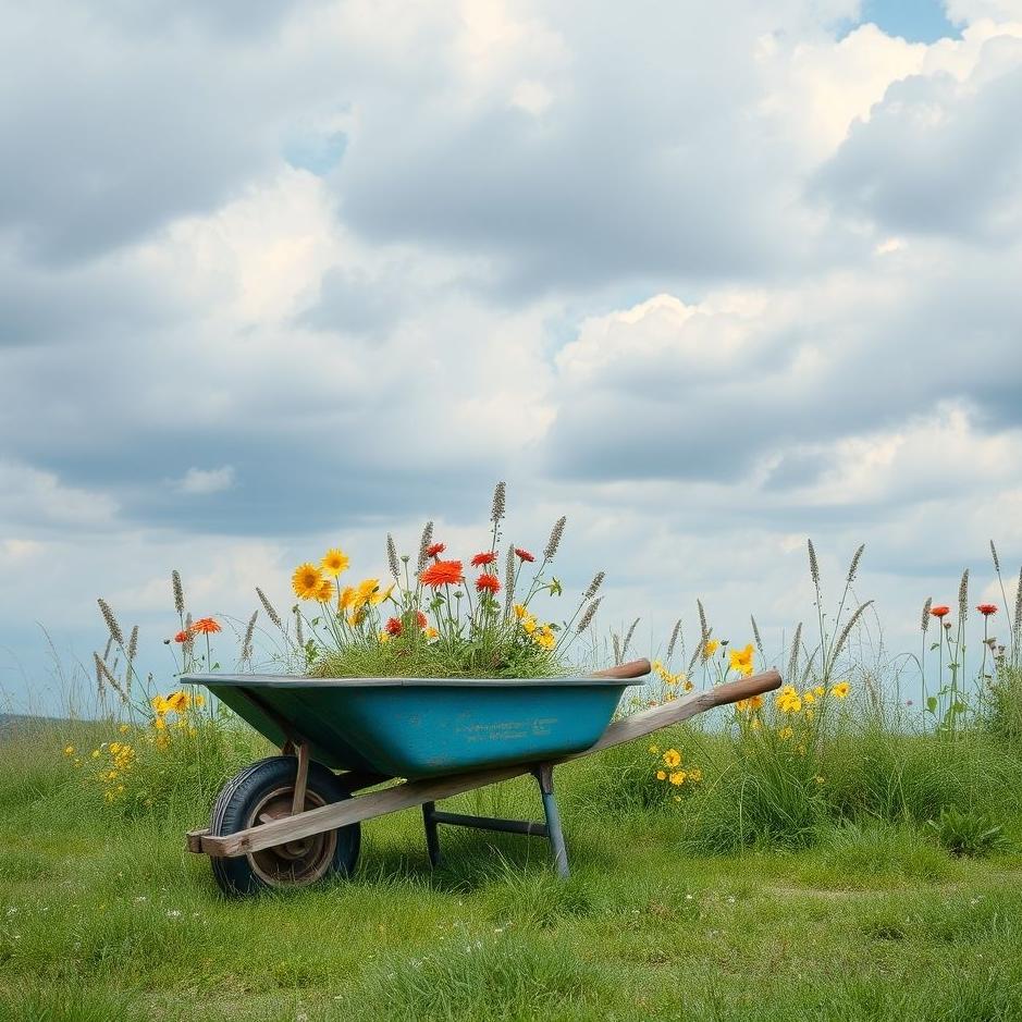 Dream : Blue wheelbarrow in a dream