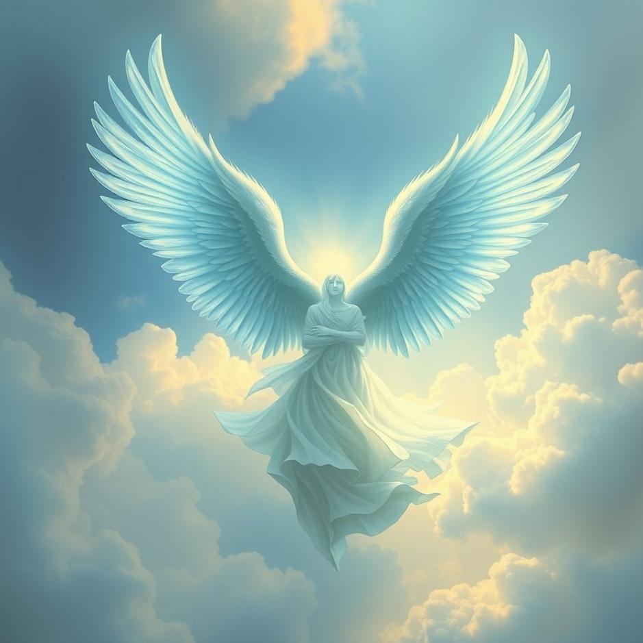 Dream : Blue-winged angel in a dream