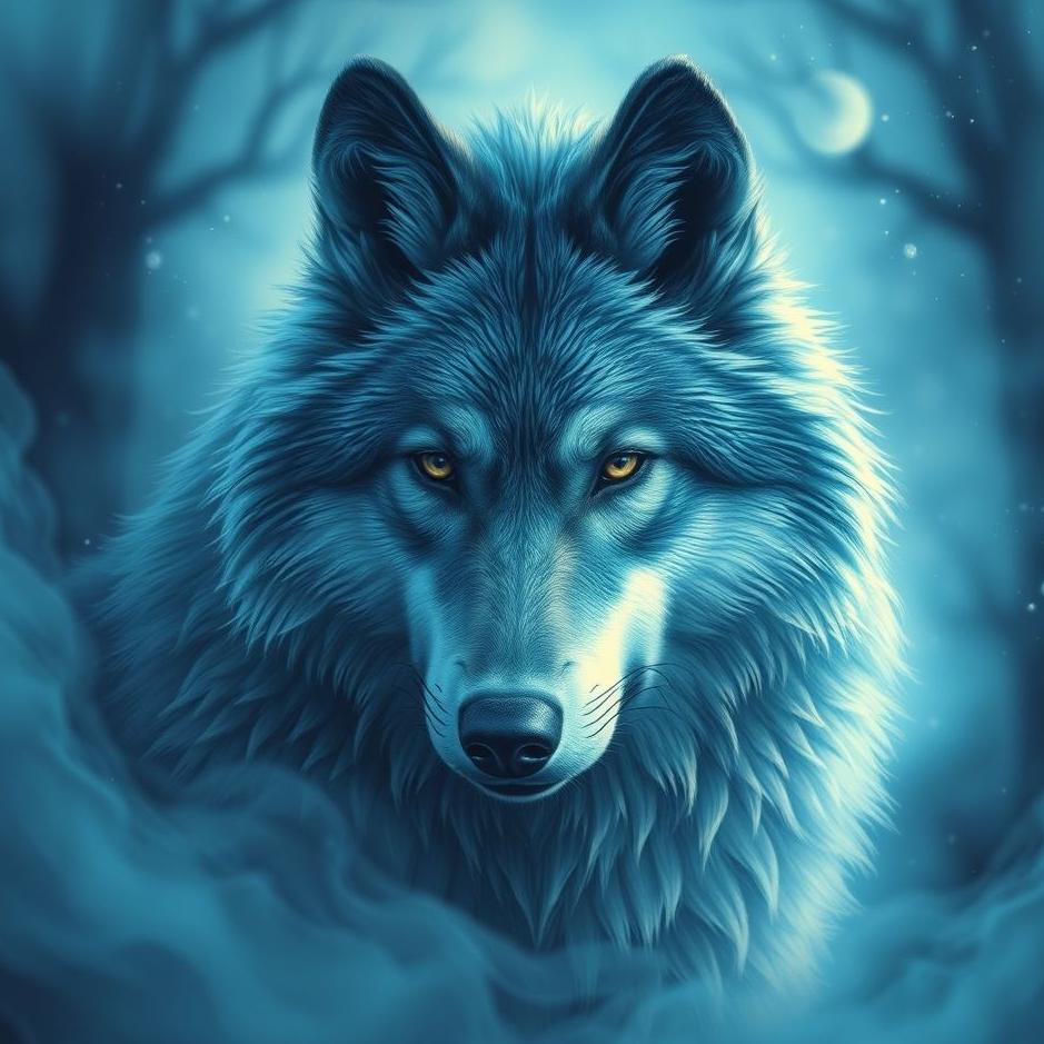 Dream : Blue wolf in a dream