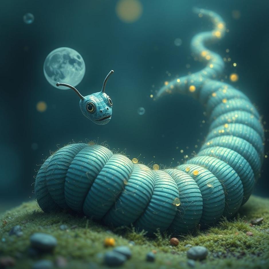 Dream : Blue worm in a dream