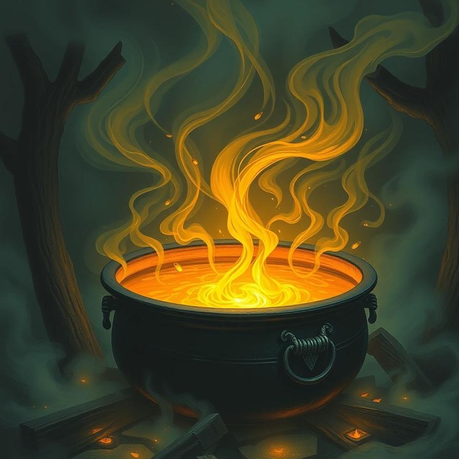 Dream : Boiling black cauldron in a dream