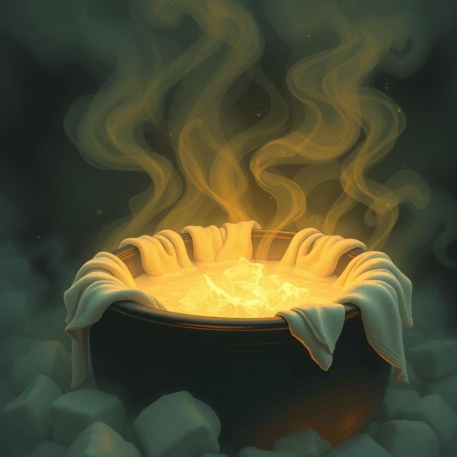 Dream : Boiling laundry in a cauldron in a dream
