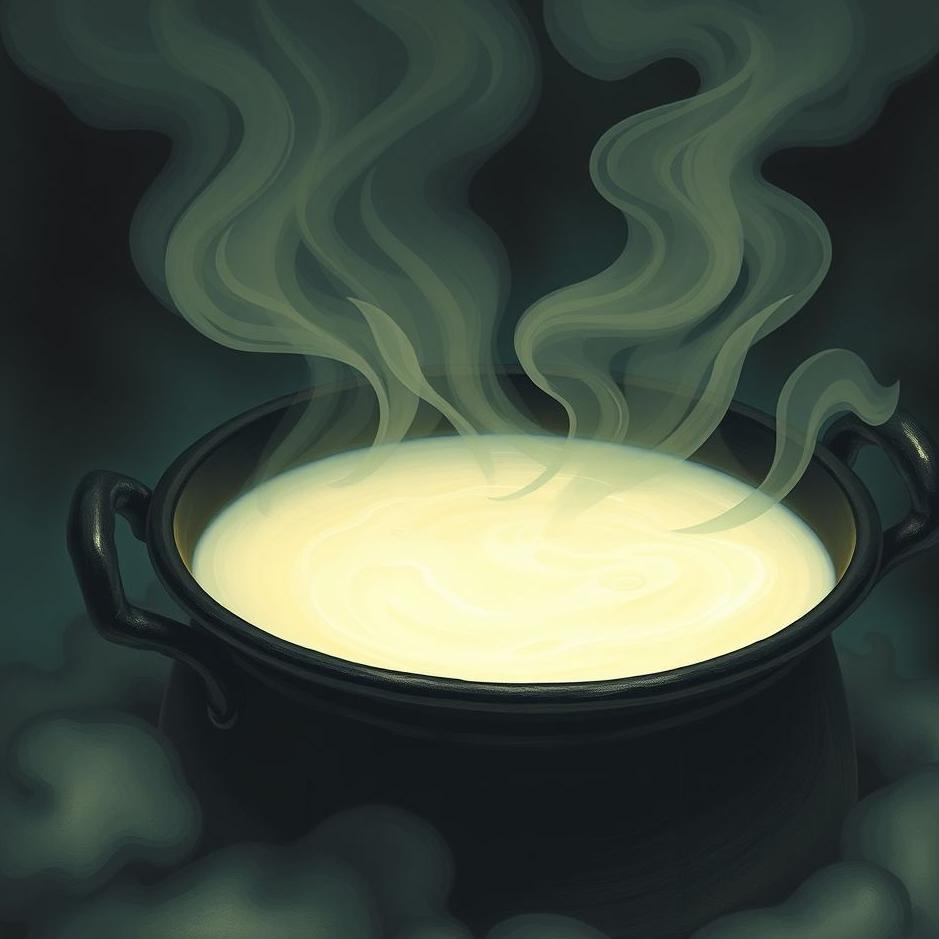 Dream : Boiling milk in a black cauldron in a dream