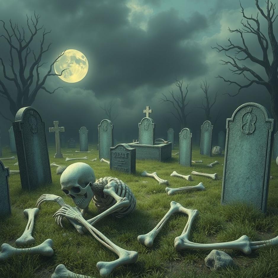 Dream : Bones in a cemetery in a dream