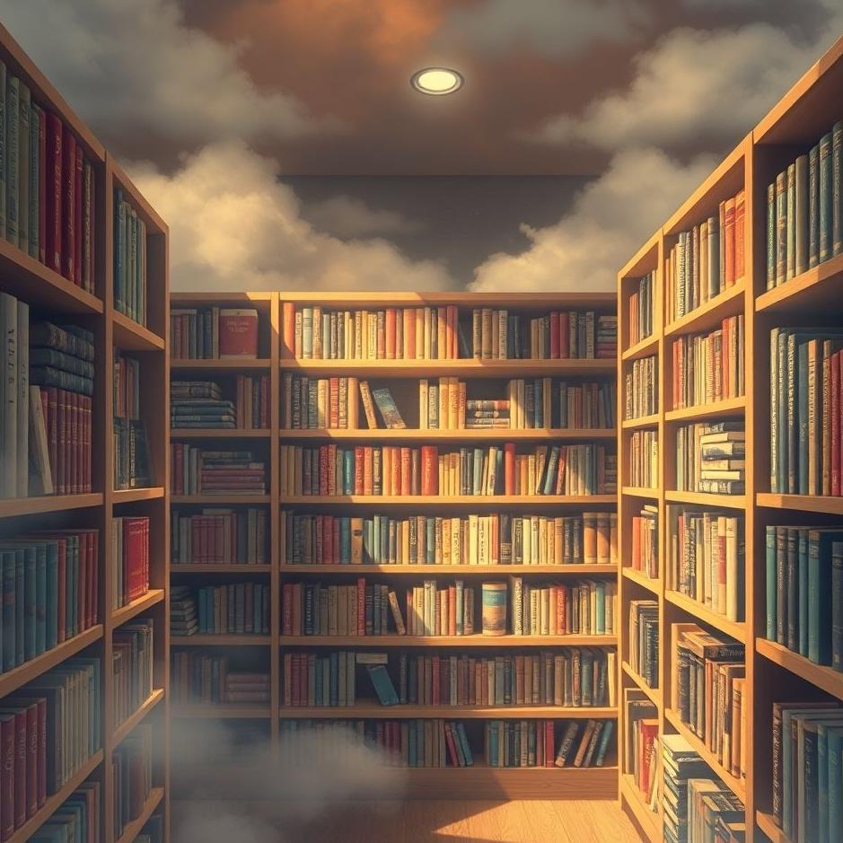 Dream : Books on shelves in a dream