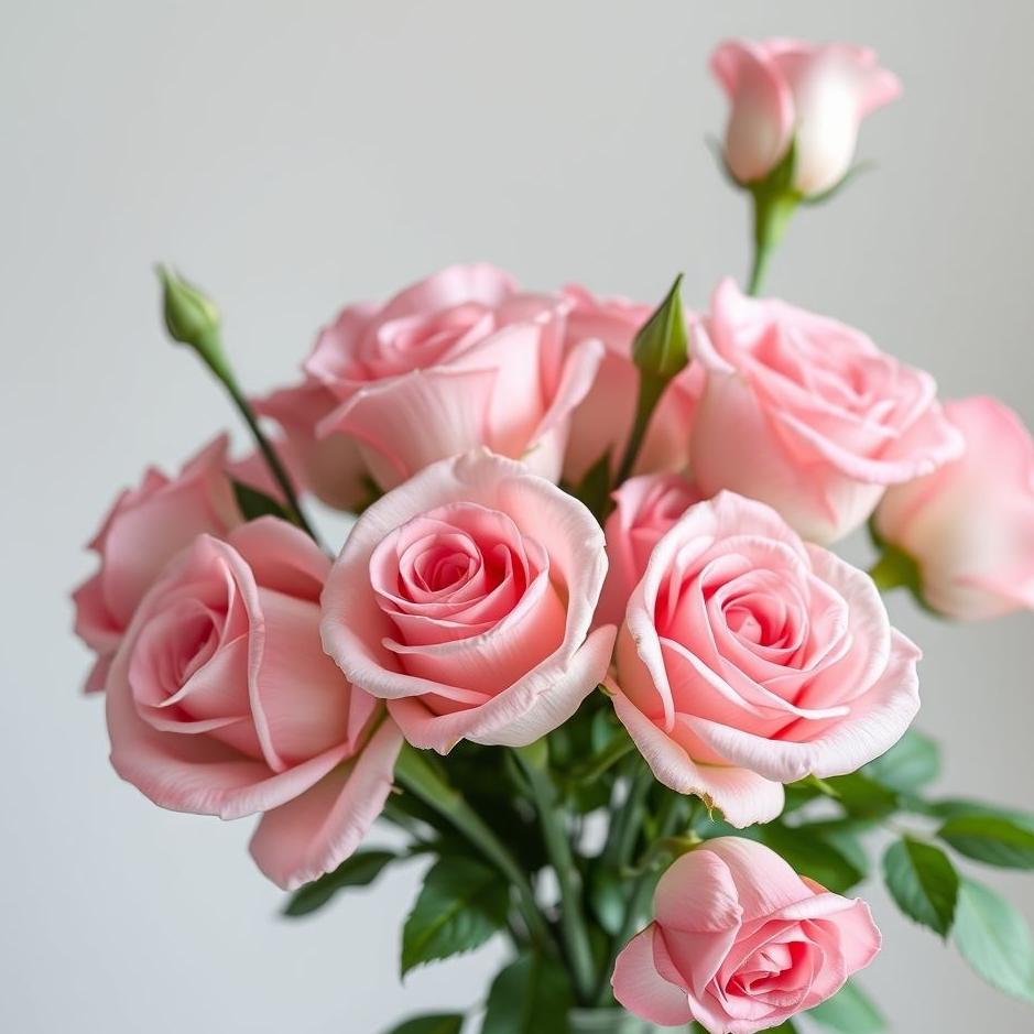 Dream : Bouquet of pink roses in a dream