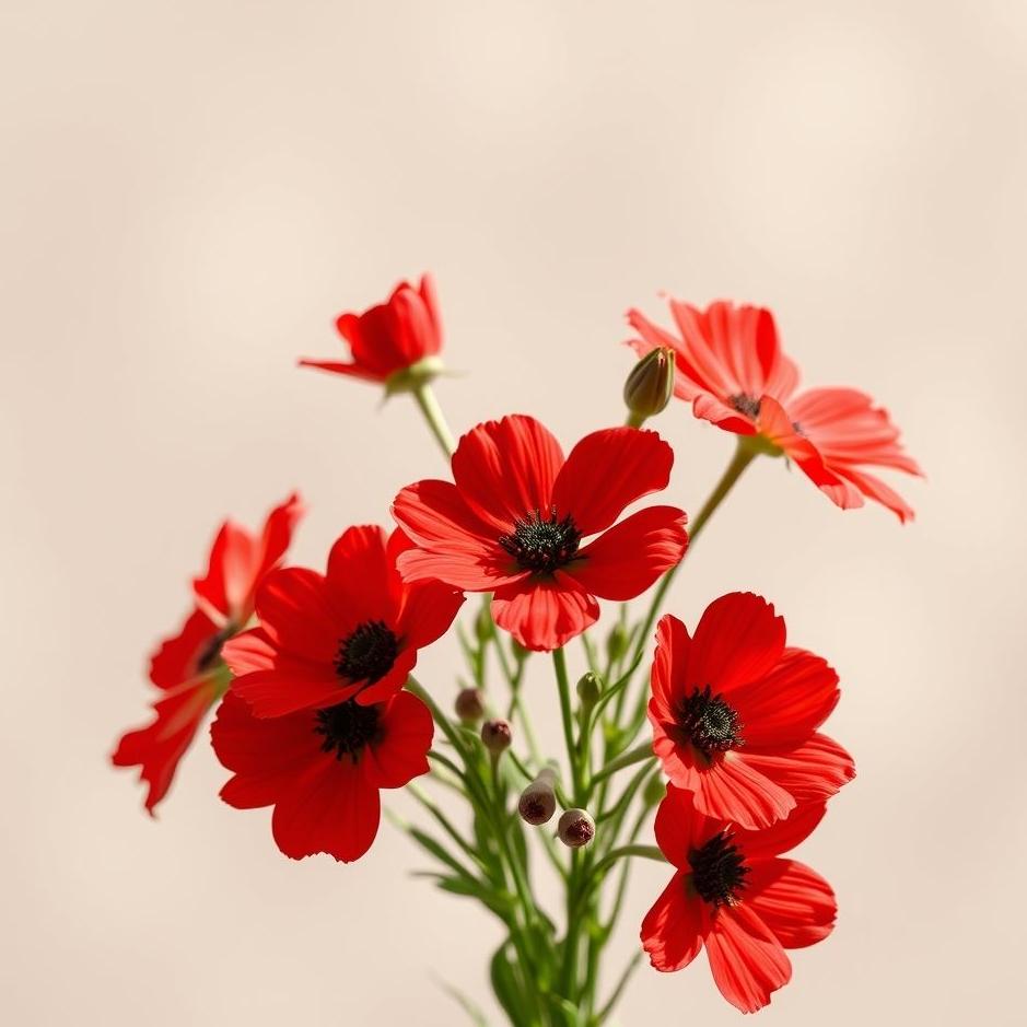 Dream : Bouquet of red flowers in a dream