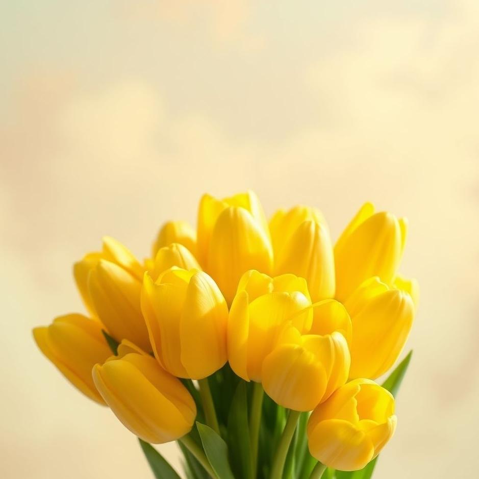 Dream : Bouquet of yellow tulips in a dream