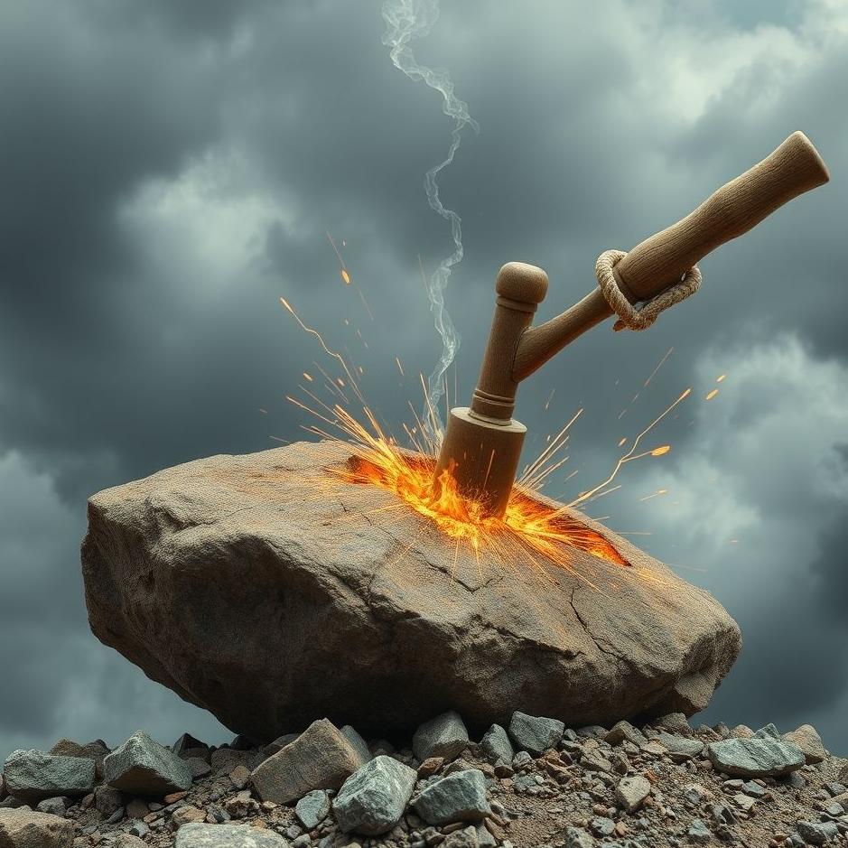 Dream : Breaking a rock with a sledgehammer in a dream