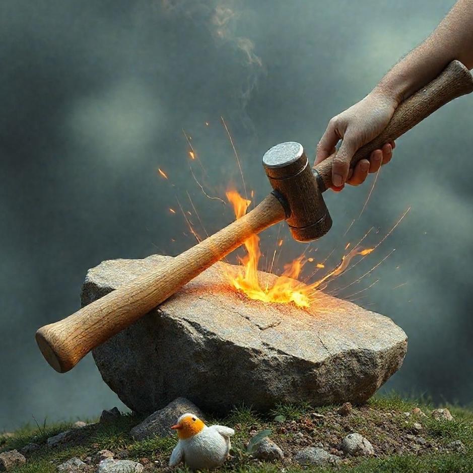 Dream : Breaking a stone with a sledgehammer in a dream