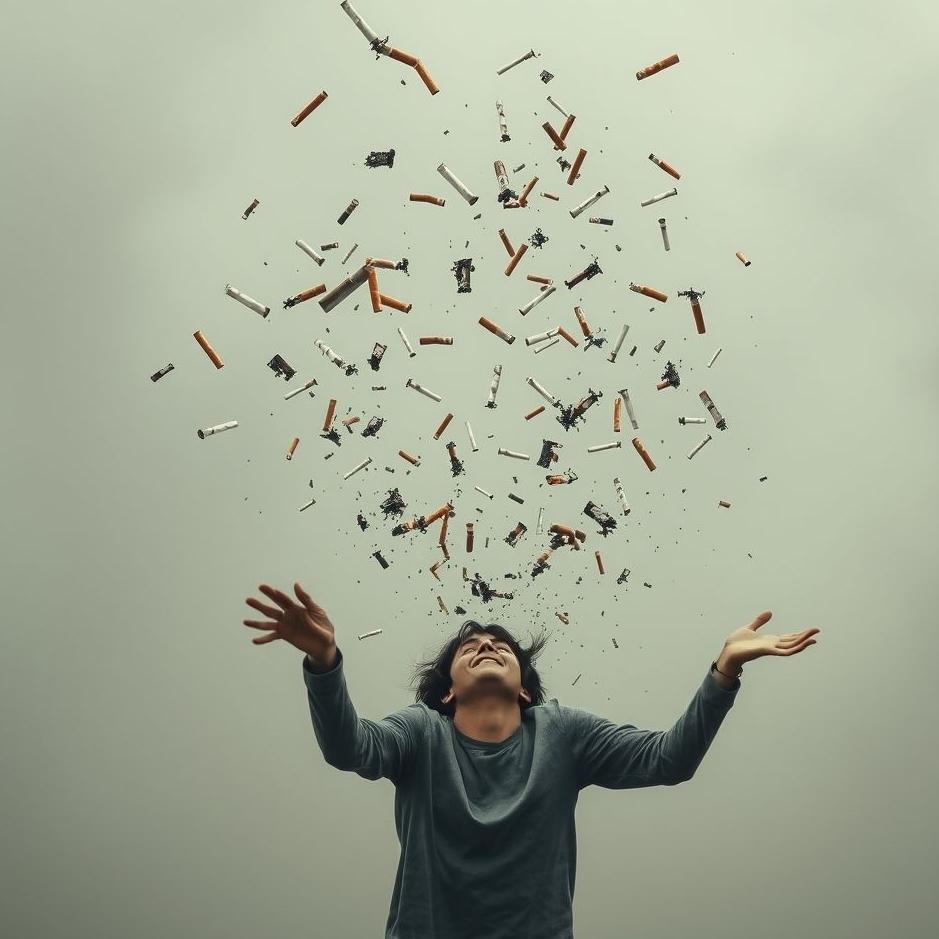 Dream : Breaking and throwing cigarettes in a dream