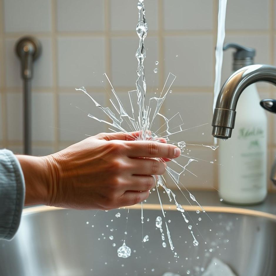 Dream : Breaking glass while washing