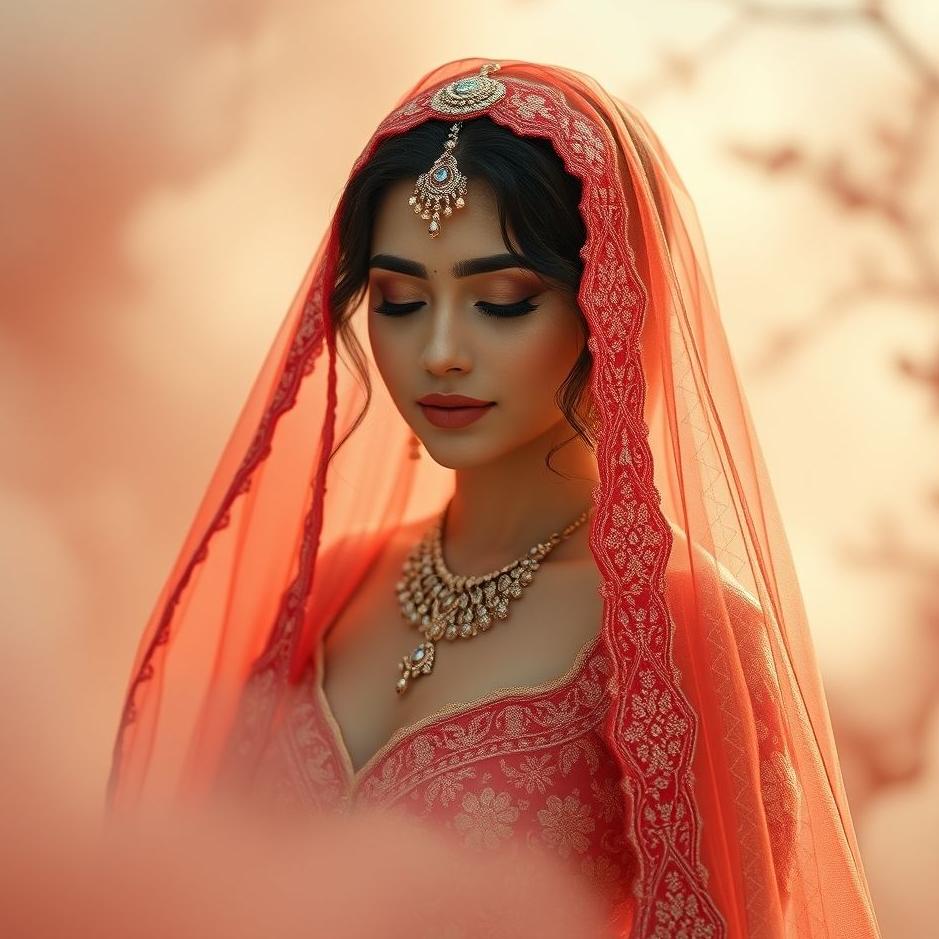 Dream : Bride with a red bindall in a dream