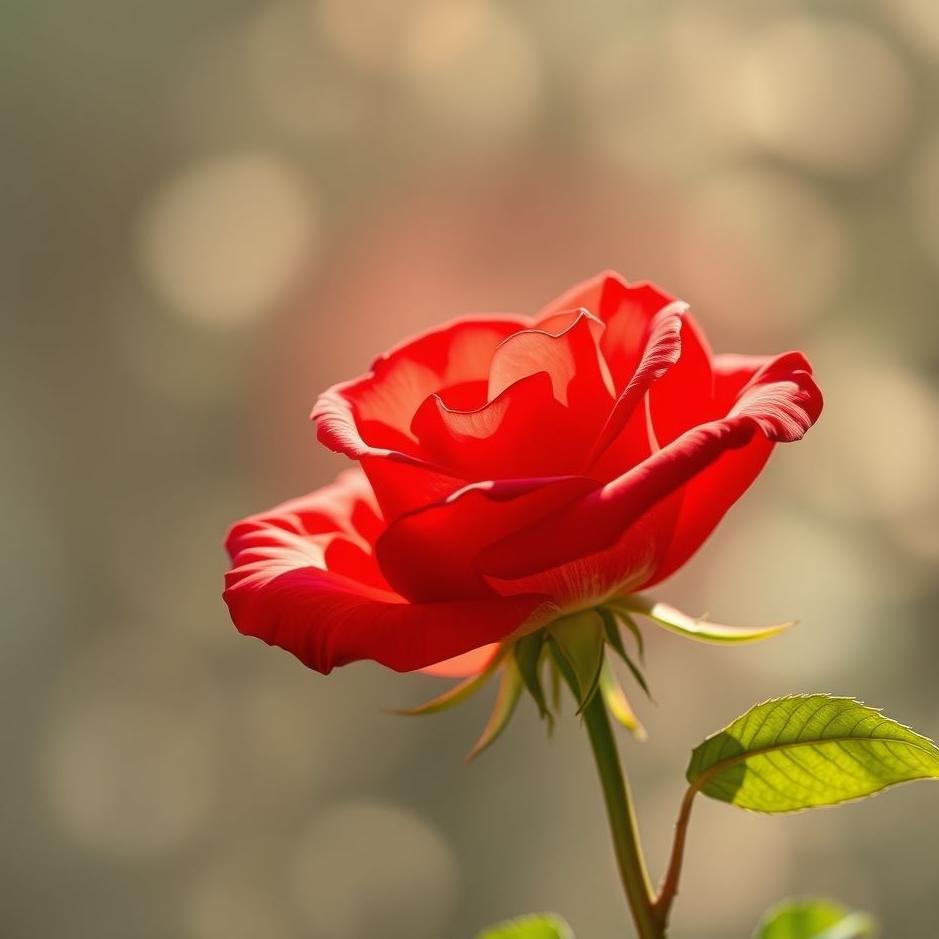 Dream : Bright red rose in a dream