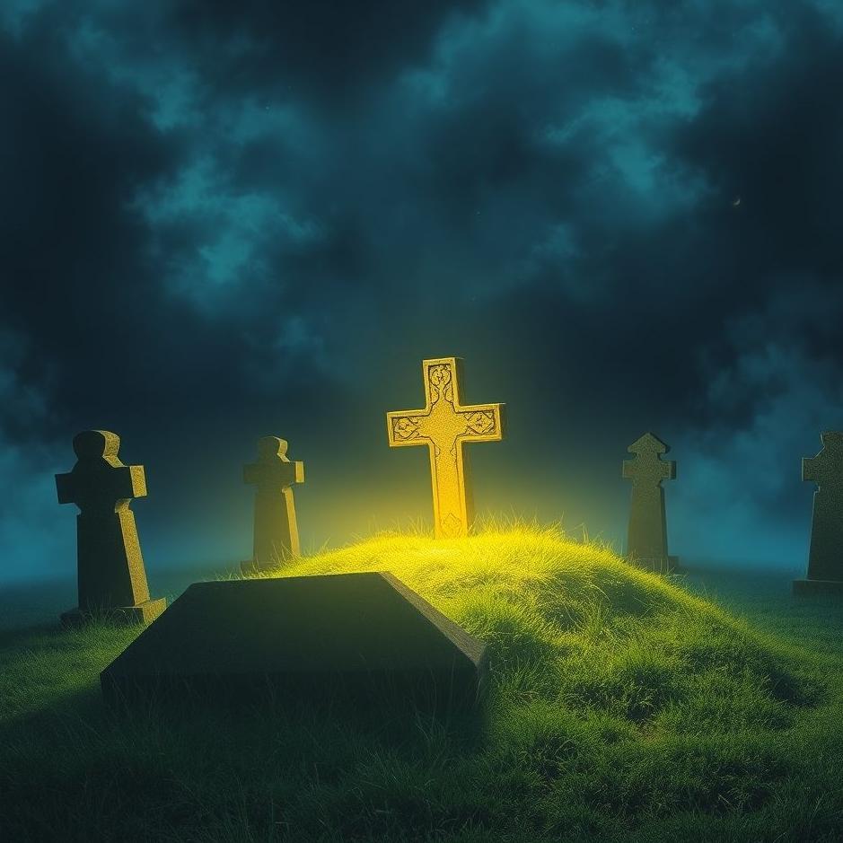Dream : Brightly lit grave in a dream