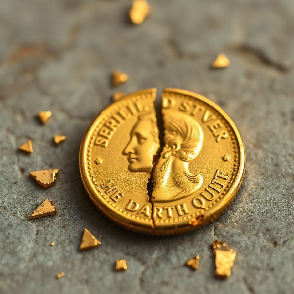 Dream : Broken quarter gold in a dream