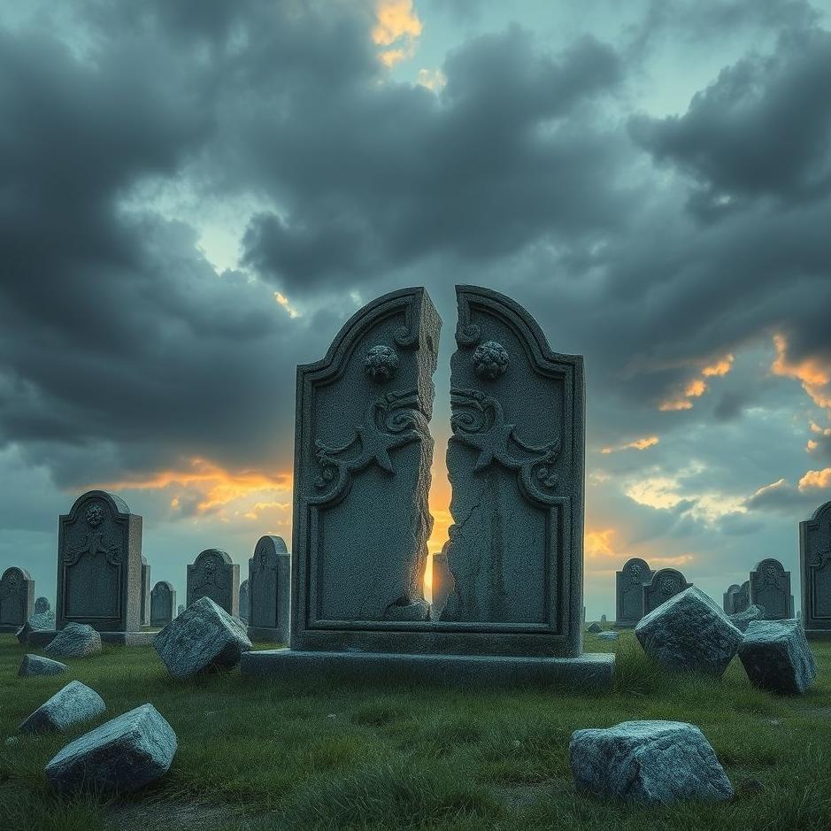 Dream : Broken tombstone in a dream