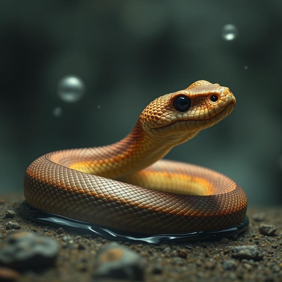 Dream : Brown thick snake in a dream