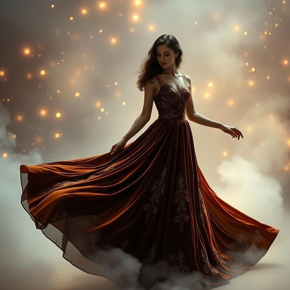 Dream : Brown velvet dress in a dream