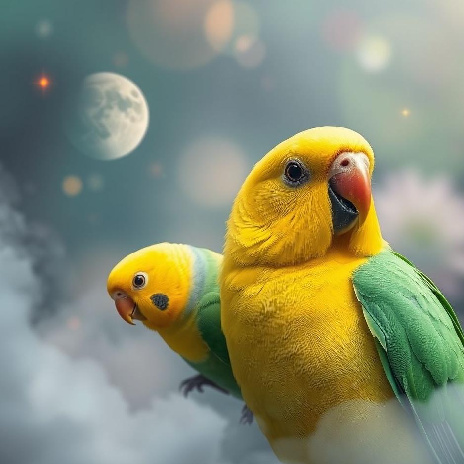 Dream : Budgie and a parrot in a dream