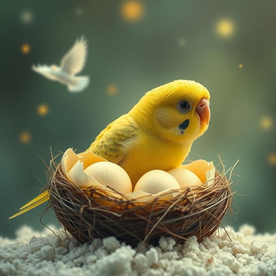 Dream : Budgie and its eggs in a dream