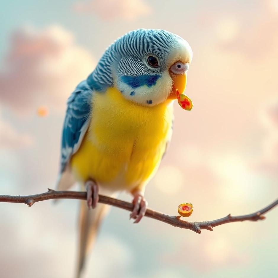 Dream : Budgie eating food in a dream