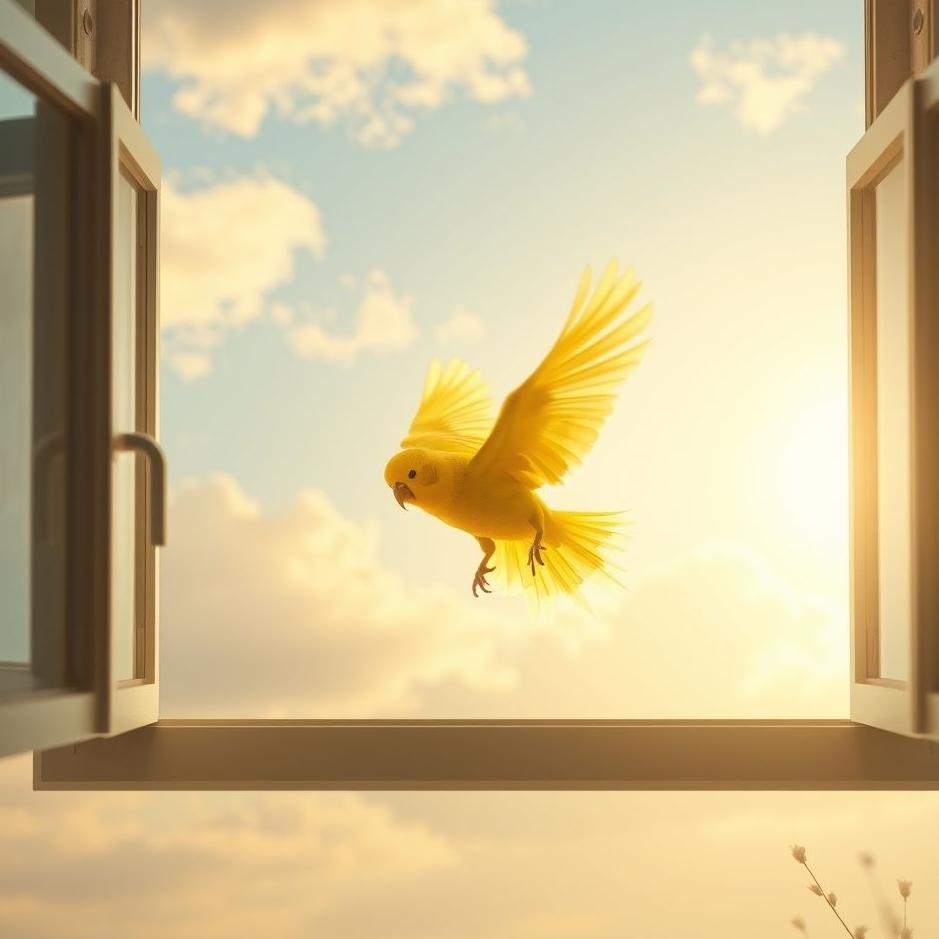 Dream : Budgie escaping from the window in a dream