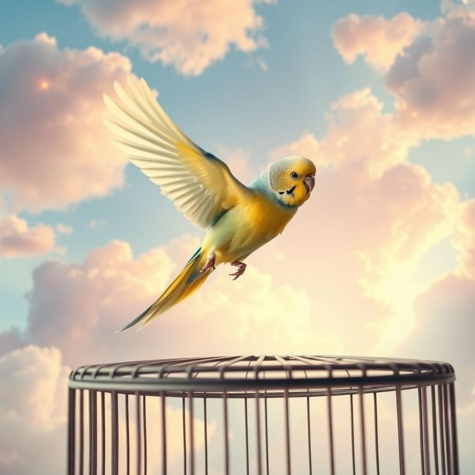 Dream : Budgie flying out of a cage in a dream