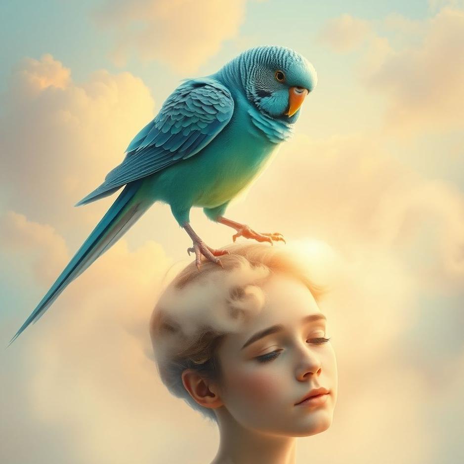 Dream : Budgie landing on one's head in a dream