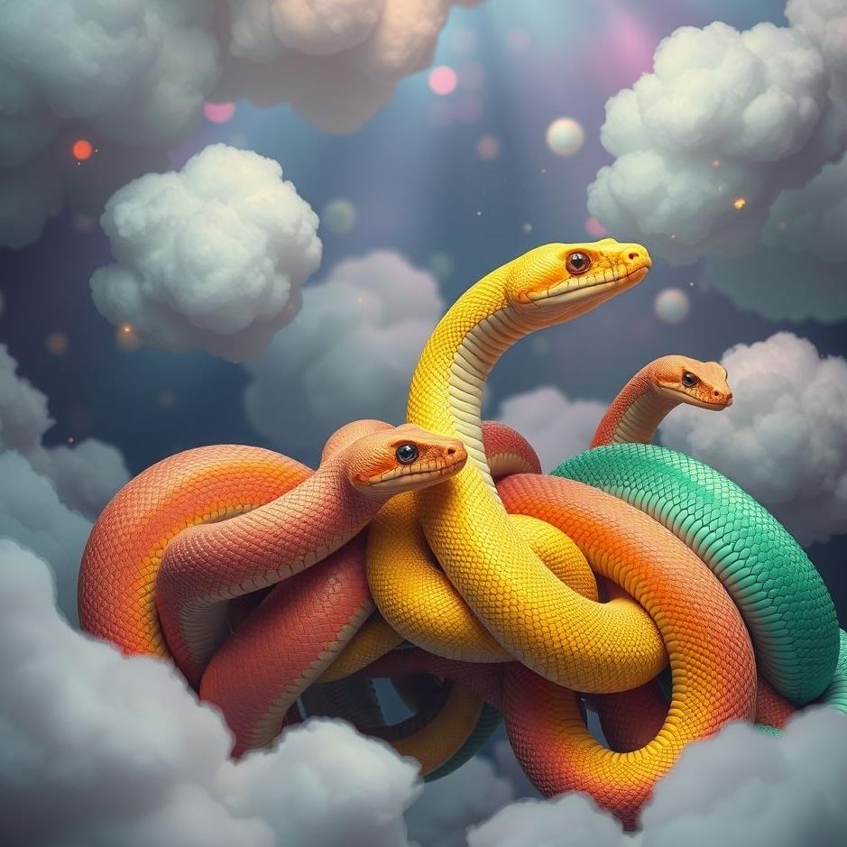 Dream : Bunch of colorful snakes in a dream