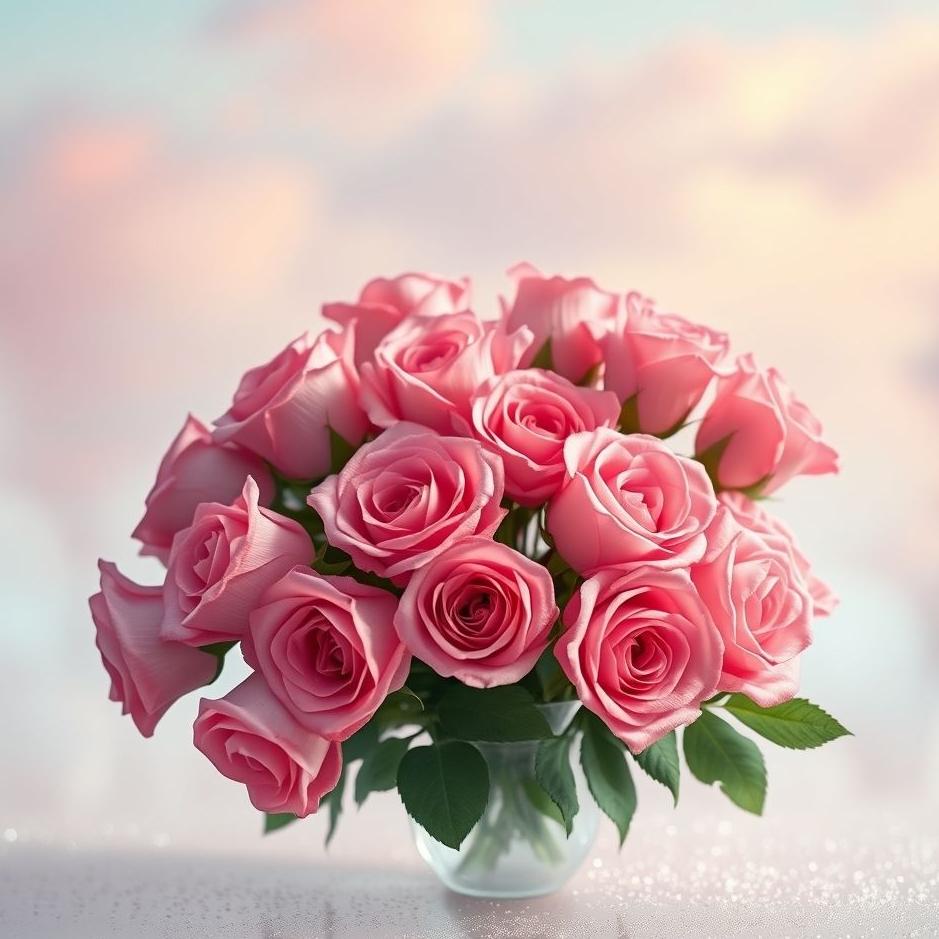 Dream : Bunch of pink roses in a dream