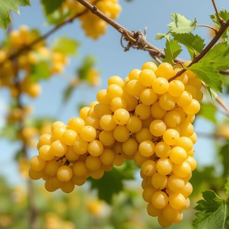 Dream : Bunches of yellow grapes in a dream