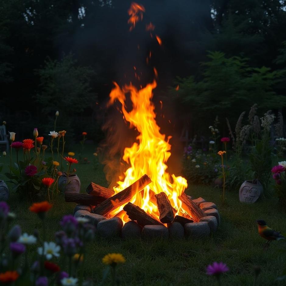 Dream : Burn fire in the garden in the dream