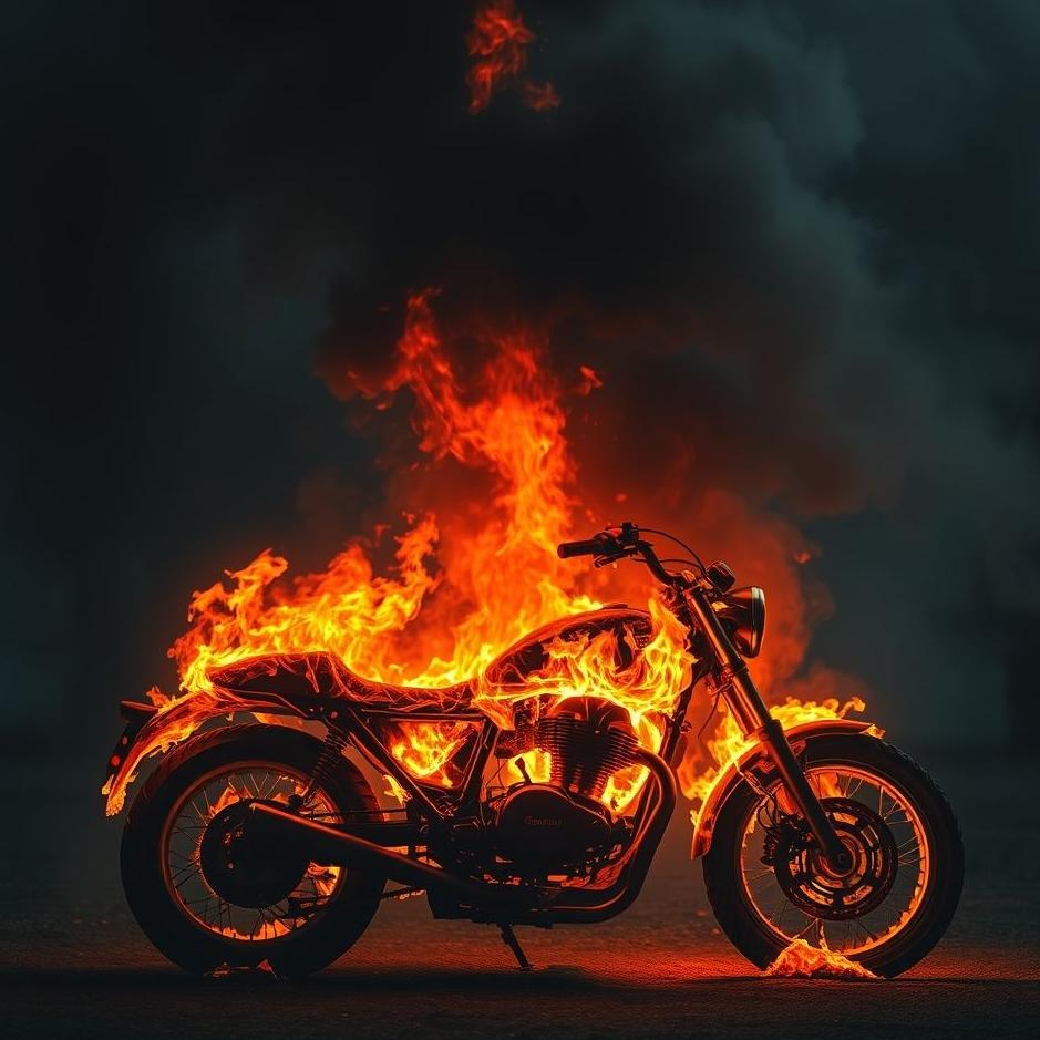 Dream : Burning a motorcycle in a dream