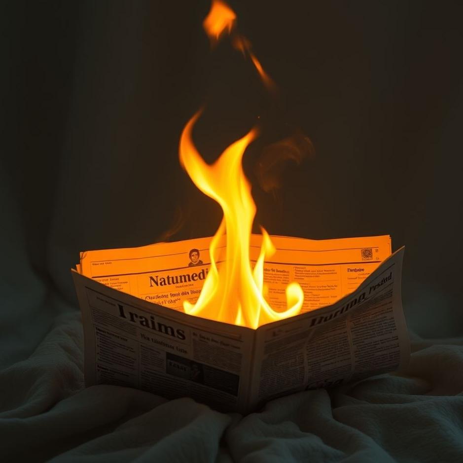 Dream : Burning a newspaper in a dream