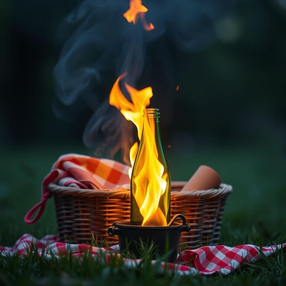 Dream : Burning a picnic bottle in a dream