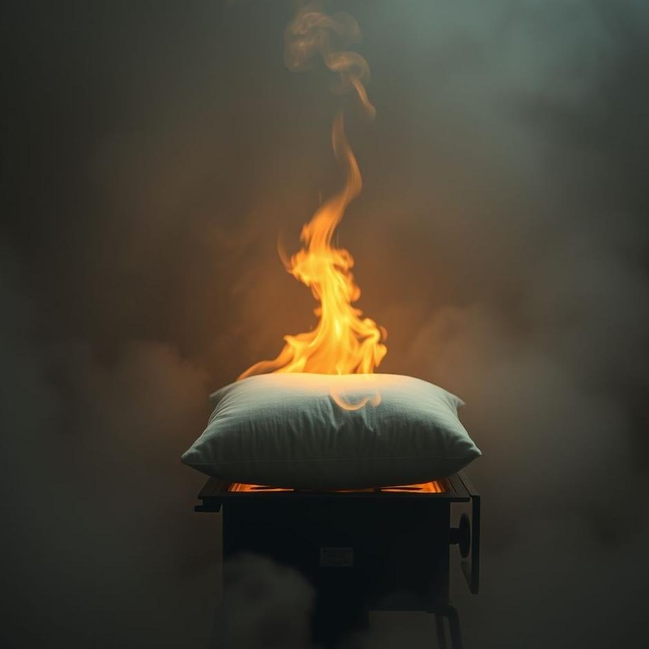 Dream : Burning a pillow in a stove in a dream
