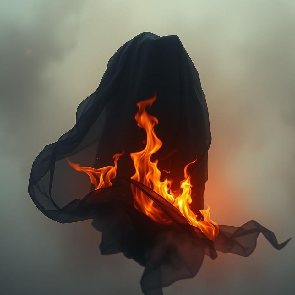 Dream : Burning black fabric in a dream